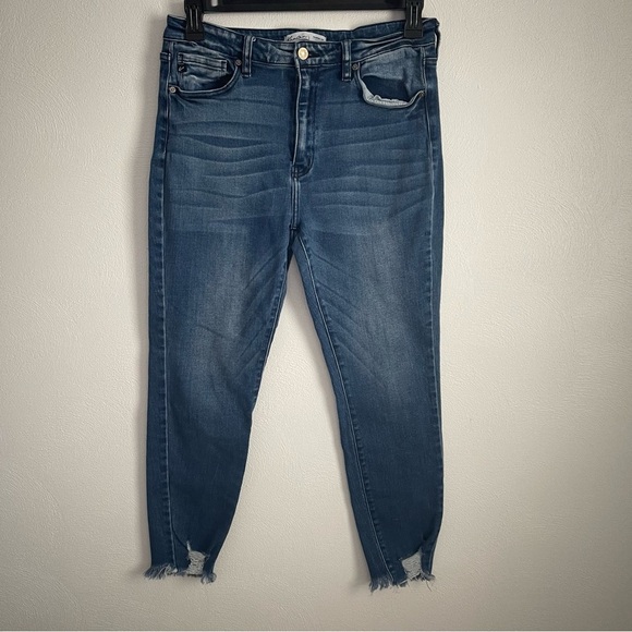 Kancan Jeans women’s blue 15\31 Estilo raw distressed frayed EUC - Picture 1 of 12